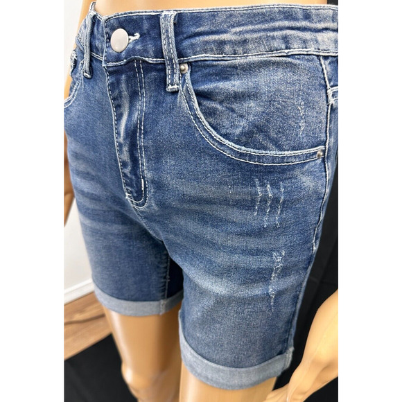 Vinizbena Shorts size m, l, blue, demin 2 front pocket, 2 back pocket, button - Picture 4 of 4